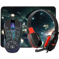 Комплект мышь с ковриком + наушники Defender Fortress MHP-012 фото 1